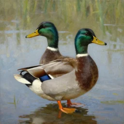 a duck on the prowl oil painting arsen savadov