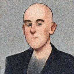 illustration caricature of a bald matt damon