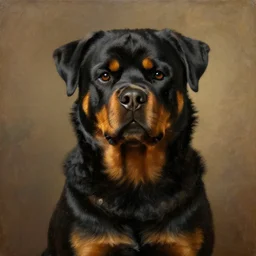 rottweiler portrait rococo oil painting