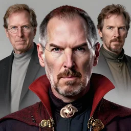 a highly detailed beautiful portrait of steve jobs as dr strange, by gregory manchess, james gurney, james jean
