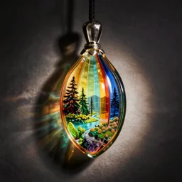 a rainbow glass pendant