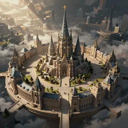 planescape art style city on ring
