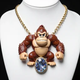donkey kong encrusted necklace