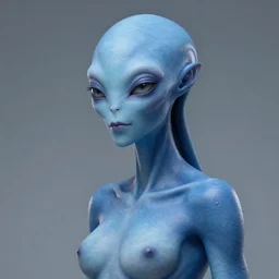 beautiful alien girl, blue skin, soft lighting, realistic wide angle, sharp focus, 8 k high, 6 4 megapixel, insanely detailed, intricate, elegant, art by artgerm and wlop