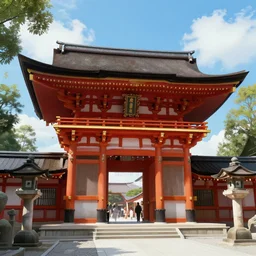 shinto shrine, matte painting by crazy earl, artstation