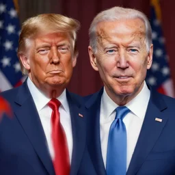 joe biden donald trump hybrid, highly detailed, digital art, sharp focus, trending on art station, anime art style