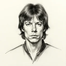 rough sketch charcoal portrait of young mick jagger, high contrast, sketchy over grainy paper, trending on instagram