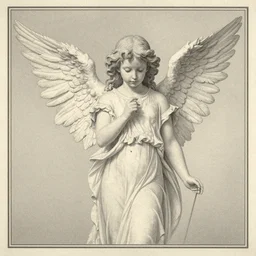 angel, detailed background, by wlop