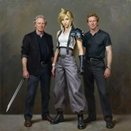Richard Schmid and Jeremy Lipking full length portrait painting of Aerith from Final Fantasy
