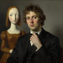 a portrait of a musician, 8 k, matte painting, in the style of amy sol and rene magritte and bouguereau,