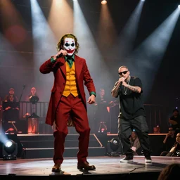 the joker rapping on stage with eminem