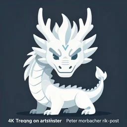 ice dragon in portrait view, greatly detailed, vector art, digital illustration, 4 k, trending on artstation, art by peter morhbacher and rk post