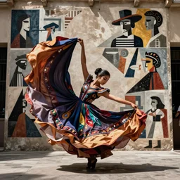 dance first. think later. it's the natural order. quetzal, street dance photography, flowing fabric, hyperrealistic, analytical art, haute couture, nouveau realisme decollage, contemporary mexican art, cubo - futurism