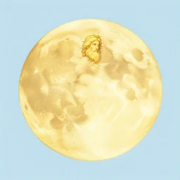 the golden moon of zeus, pastel color, illustration, beksinski