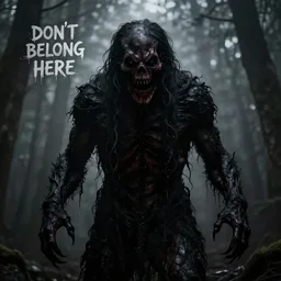 you dont belong here, creepy, monster, black, horrifying