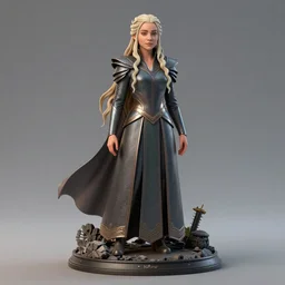 a highly detailed 3D figurine of Daenerys Targaryen