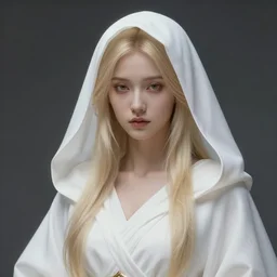 the goddess of memory, white hood, white robes, blonde, fantasy, magical, realistic and detailed, spiritual, supernatural, intricate, elegant, highly detailed, digital painting, trending on artstation, by wlop, 4 k octane render