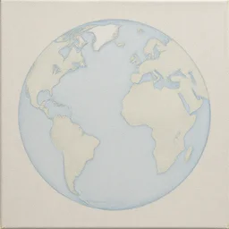 an abstract and tasteless painting of the earth, bland, tasteless, detailed, canvas texture
