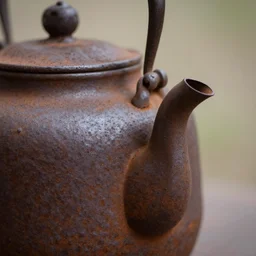 closeup of (((((rusty)))))) teapot