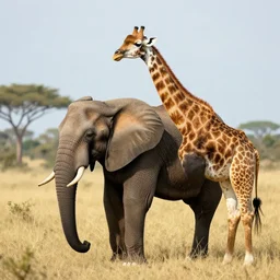 an animal that is half elephant and half giraffe, national geographic photo,