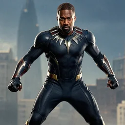 kanye west as black panther, action shot, marvel movie,