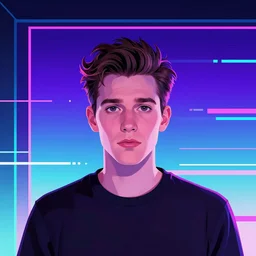 Glitchcore Vaporwave of bo burnham, best art of 2018 #Bo_burnham_inside