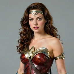 portrait of Emma Stone dressed as Wonder Woman in the style of Mario Testino, detailed, 82 mm sigma art