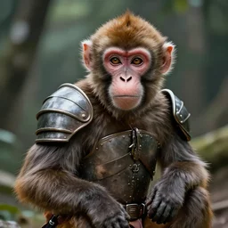 Monkey as a knight, by KangJason,WLOP,8k, hyperdetalied, CGSociety, high quality,