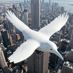 aerial photo of a giant bird in new york,