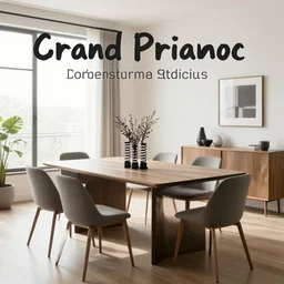 grand prismatic springs in a class table, interior design, promotional photo of studio apartment