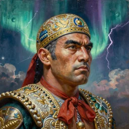 a detailed portrait painting of a single mexican wrestler. head and chest. upperbody. movie scene, cinematic sci - fi scene. cloth and metal, accurate anatomy. portrait and science fiction theme with lightning, aurora lighting. clouds and stars. futurism by beksinski carl spitzweg moebius syd mead and tuomas korpi. baroque elements. baroque element. intricate artwork by caravaggio. oil painting. award winning concept art. trending on artstation. 4 k