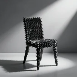 ikea product photo of a chair made of spikes, product photo, product concept, ikea