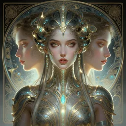 symmetry!! portrait of cyberpunk female, sci - fi, glowing lights!! intricate, elegant, highly detailed, digital painting, artstation, concept art, smooth, sharp focus, illustration, art by artgerm and greg rutkowski and alphonse mucha, 8 k