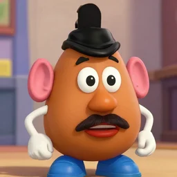 Film still of Steve Harvey, as Mr. Potato Head from Toy Story (animated movie), no blur, no text a cute femboy by Newmilky and Adrian Wilkins, artstation, 2D art, digital art, cute, photoshop
