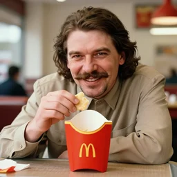 joseph stalin enjoying a happy meal at mcdonald's