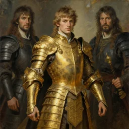 tales of earthsea, attractive male with golden armor, ming dynasty, character design, painting by gaston bussiere, craig mullins, j. c. leyendecker, tom of finland