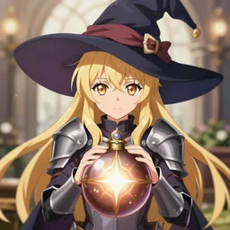 isekai magical bombshell cute anime elf blonde girl battle witch armored witch hat symmetrical face. symmetrical detailed defined eyes. beautiful lineart. bokeh pixiv # 1 ranking depth focus, chromatic aberration, noise, soft lighting, srgb, 4 k, cinematic rembrant kuvshinov ross tran craig mullins leyendecker wlop guweiz