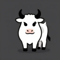 minimalistic vector drawing of a demonic cow