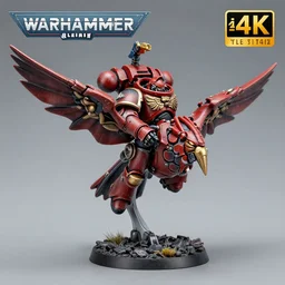 8 0 mm resin detailed miniature of a warhammer 4 0 k space marine riding a hummingbird, product introduction photos, 4 k, full body,