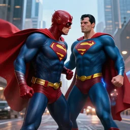 daredevil defeating superman, marvel movie still,