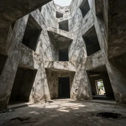 liminal spaces, the back rooms, non-Euclidean, distorted impossible architecture, despair, madness, unsettling