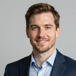 LinkedIn profile picture of a white American man, professional, close up