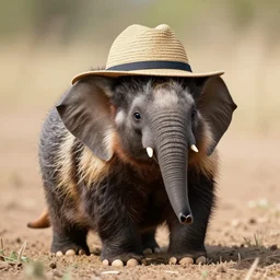 elephant shrew wearing a hat.
