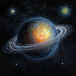 interstellar, a black hole in space by vincent van gogh