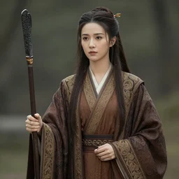 photograph of a real-life beautiful druid with ornate robes.  Extremely detailed. 8k