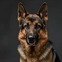 a cybernetic german shepherd, concept art, detailed face, fantasy, highly detailed, cinematic lighting, digital art painting by greg rutkowski