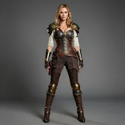 full body photograph of kate upton as a steampunk warrior. extremely detailed. dslr. 8 5 mm.