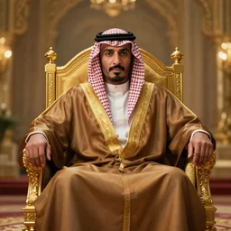 portrait, Sultan of arabia on his golden throne, dynamic lighting, volumetric, bokeh, cinematic, establishing shot, extremly high detail, photo realistic, cinematic lighting, post processed, concept art, artstation, matte painting, style by eddie mendoza, raphael lacoste, alex ross