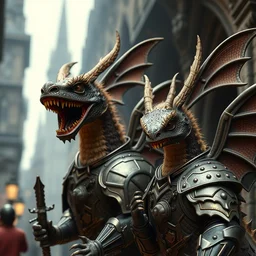 portrait of tin toy fuzzy kaiju moth dragons wearing armour in victorian london, nicoletta ceccoli, mark ryden, lostfish, hyung tae, frank frazetta, depth of field, detailed and intricate gothic environment, 8 k resolution, hyperrealistic, octane render