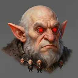 head and shoulders portrait of a bloated blind dwarf with red glowing eyesockefs, d & d, fantasy, greg rutkowski, frank frazetta, alexandre chaudret, boris vallejo, michael whelan, miro petrov, hr giger, magali villeneuve, donato giancola
